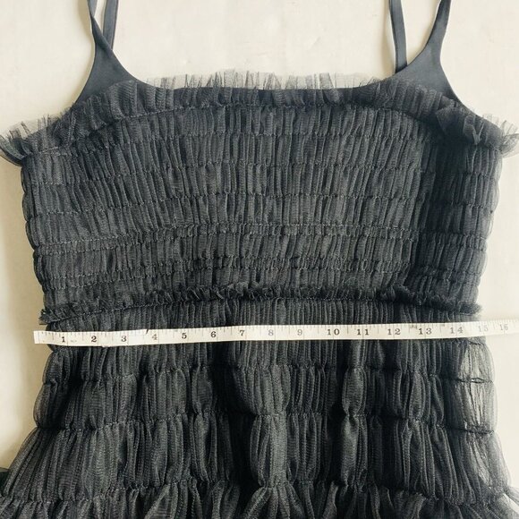 Rebecca Taylor Tulle Sleeveless Midi Dress In Black Size 10 $495 Retail - Picture 10 of 14